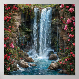 Wasserfall-Foto-Kunst Poster