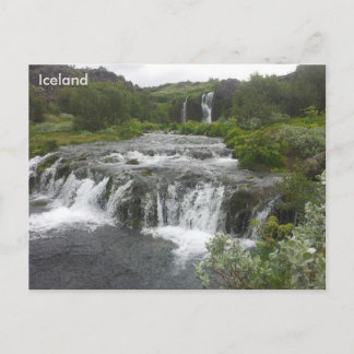 Wasserfall Gjáin im Þjórsárdalur-Tal, Island Postkarte