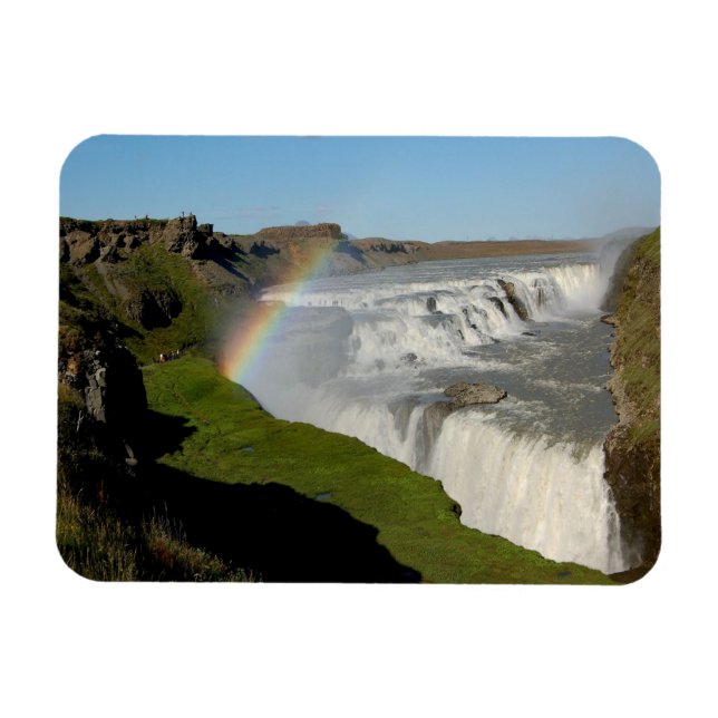 Wasserfall Gullfoss im Sommer Magnet (Horizontal)