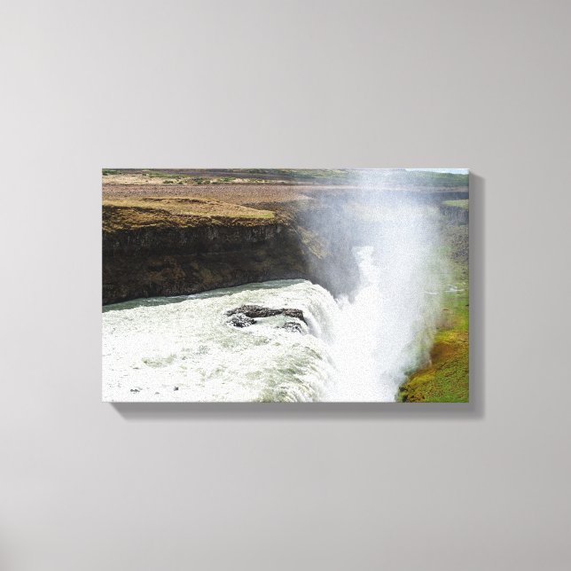 Wasserfall Gullfoss - Südwesten Islands Leinwanddruck (Vorderseite)