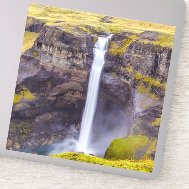 Wasserfall Haifoss, Island Aufkleber (Detail)