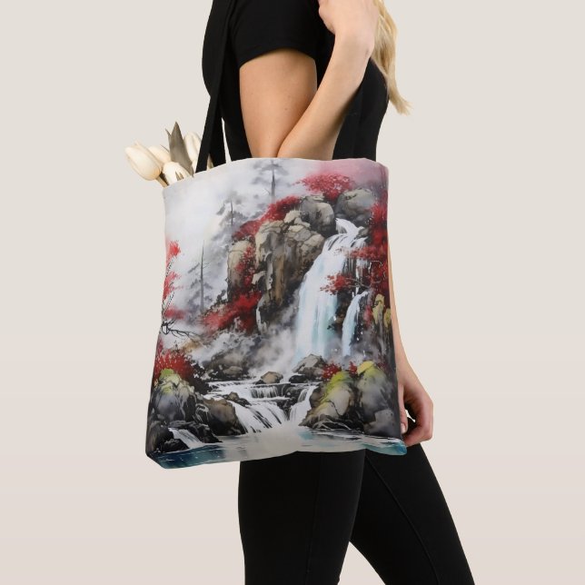 Wasserfall Herbstlandschaft Tasche (Von Nahem)