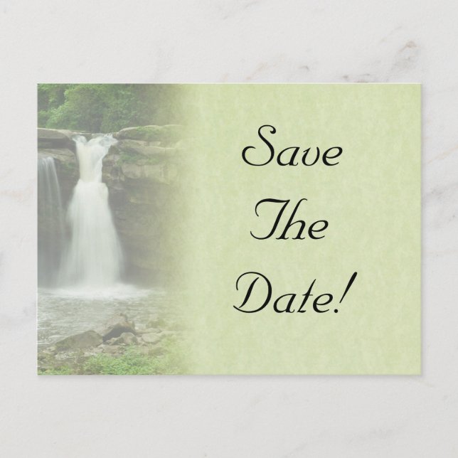 Wasserfall Hochzeit speichern Datum Postkarte (Vorderseite)