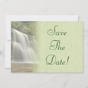 Wasserfall-Hochzeit speichert das Datum Einladung
