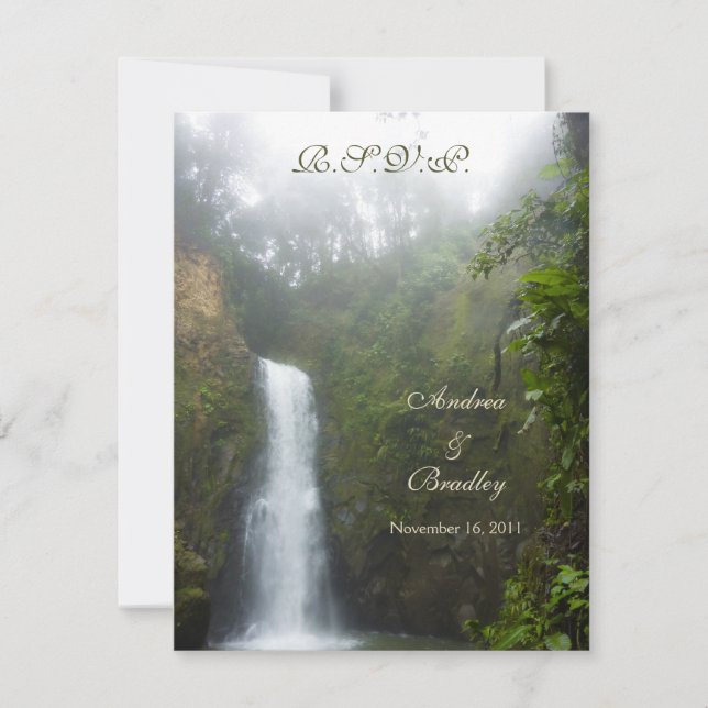 Wasserfall-Hochzeitkarte RSVP Karte (Vorderseite)