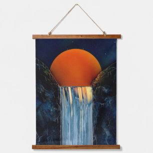 Wasserfall-Holztapete mit Wasserfall-Motiv Wandteppich Mit Holzrahmen