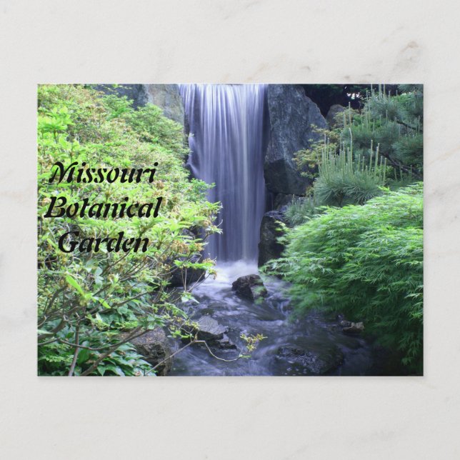 Wasserfall im Botanischen Garten Postkarte (Vorderseite)