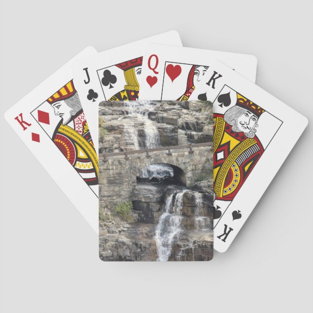Wasserfall im Glacier Nationalpark Spielkarten (Rückseite)