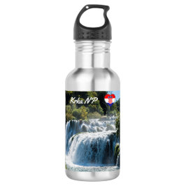Wasserfall im Krka Nationalpark - Dalmatien, Kroat Edelstahlflasche