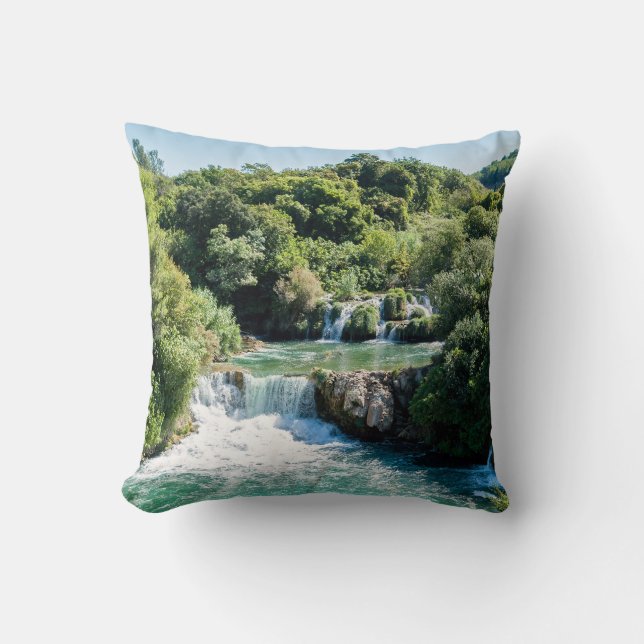 Wasserfall im Krka Nationalpark - Dalmatien, Kroat Kissen (Vorderseite)