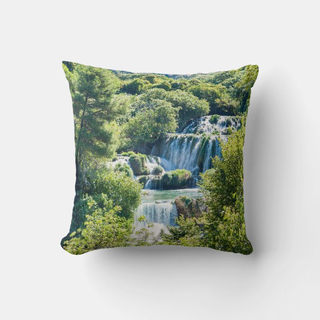 Wasserfall im Krka Nationalpark - Dalmatien, Kroat Kissen (Vorderseite)