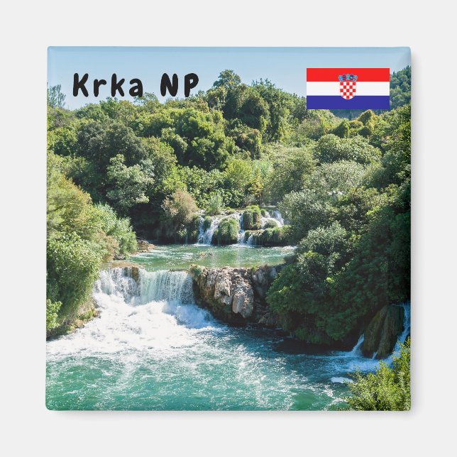 Wasserfall im Krka Nationalpark - Dalmatien, Kroat Magnet (Vorne)