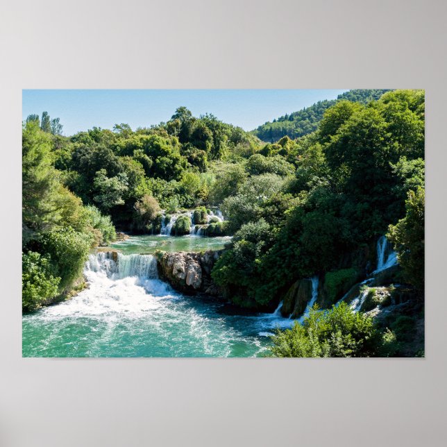 Wasserfall im Krka Nationalpark - Dalmatien, Kroat Poster (Vorne)