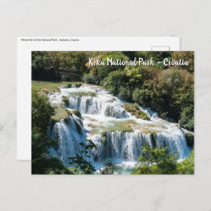 Wasserfall im Krka Nationalpark - Dalmatien, Kroat Postkarte