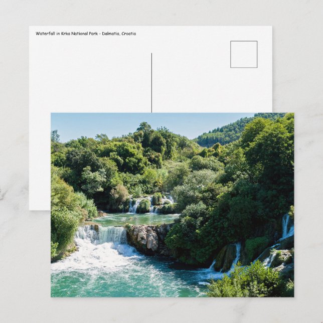 Wasserfall im Krka Nationalpark - Dalmatien, Kroat Postkarte (Vorne/Hinten)