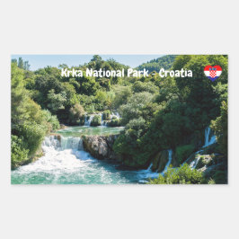Wasserfall im Krka Nationalpark - Dalmatien, Kroat Rechteckiger Aufkleber
