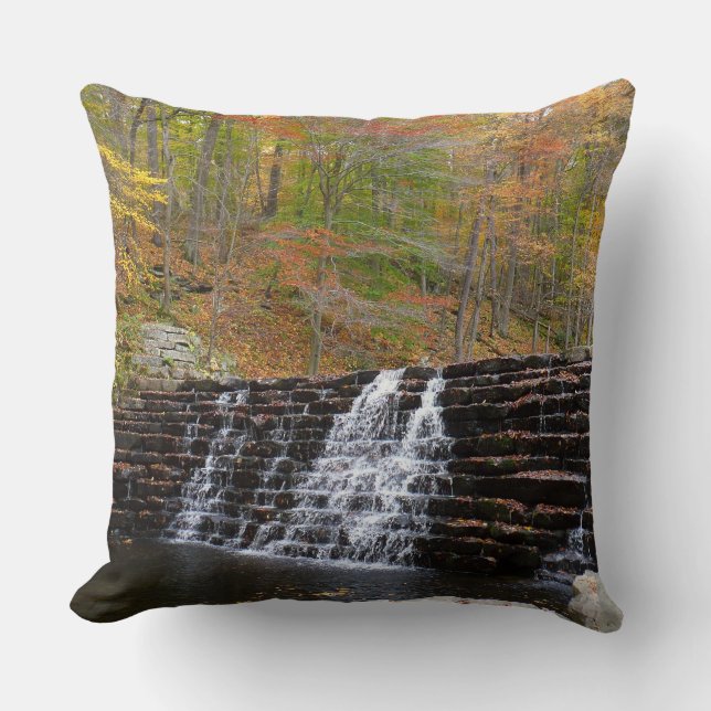 Wasserfall im Laurel Hill Staat Park I Kissen (Vorderseite)