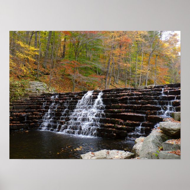 Wasserfall im Laurel Hill Staat Park I Poster (Vorne)