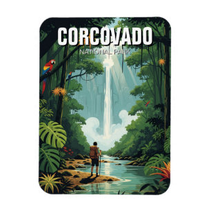 Wasserfall im Nationalpark Costa Rica Corcovado Magnet
