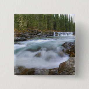 Wasserfall im Schaf-Fluss in Rocky Mountains Button