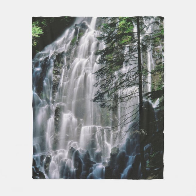 Wasserfall im Wald, Oregon Fleecedecke (Vorderseite)