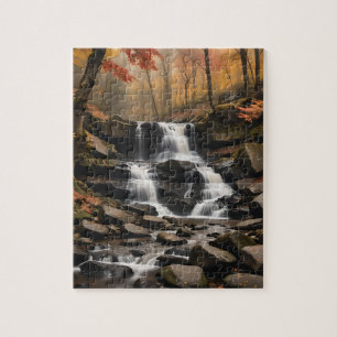 Wasserfall im Waldpuzzle