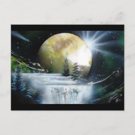 Wasserfall im Weltraum Postkarte