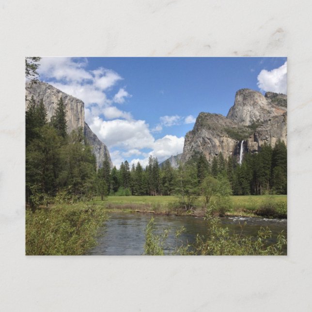 Wasserfall im Yosemite Valley Postkarte (Vorderseite)