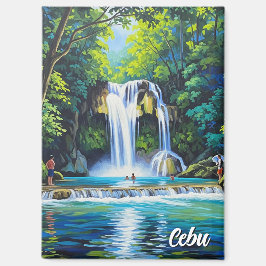 Wasserfall in Cebu Philippinen Vintage Magnet
