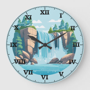 Wasserfall in den Rocky Mountains Wanduhr