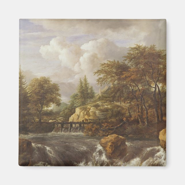 Wasserfall in einer Felslandschaft, c.1660-70 Magnet (Vorne)
