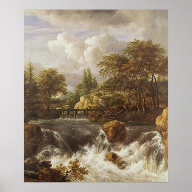 Wasserfall in einer Felslandschaft, c.1660-70 Poster (Vorne)