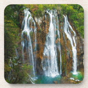 Wasserfall in erhöhter Ansicht, Kroatien Getränkeuntersetzer