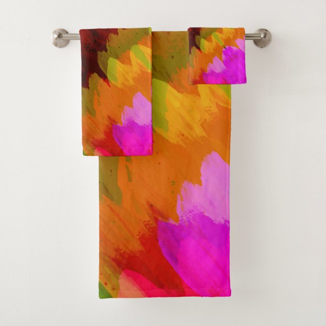 Wasserfall in Farbe, Natur 2 Badhandtuch Set (Insitu)