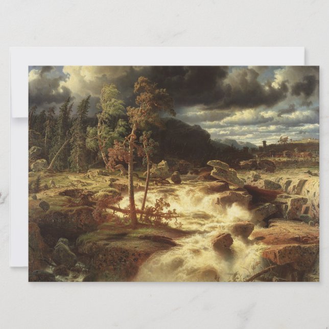 Wasserfall in Schweden (von Marcus Larson) Karte (Vorderseite)