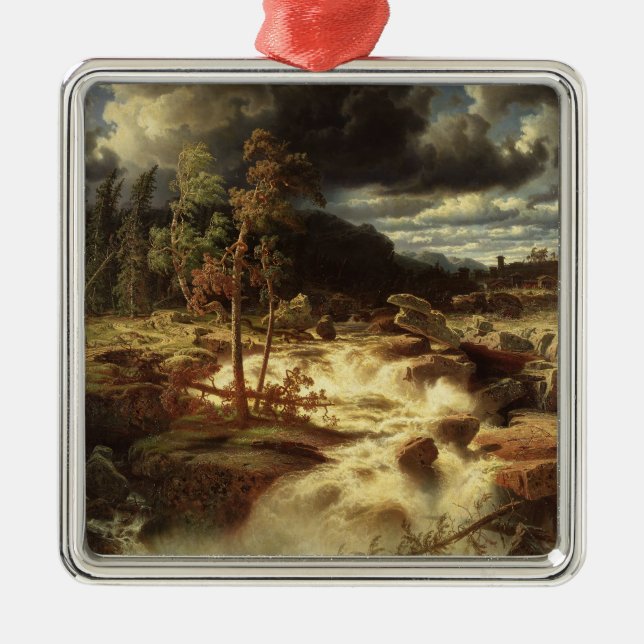 Wasserfall in Schweden (von Marcus Larson) Ornament Aus Metall (Vorne)