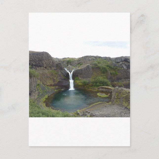 Wasserfall in See Postkarte (Vorderseite)