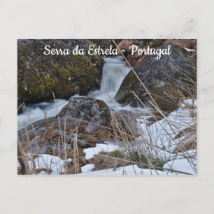 Wasserfall in Serra da Estrela. Portugal Postkarte
