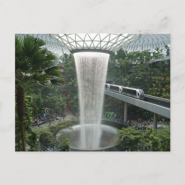 Wasserfall in Singapur Postkarte (Vorderseite)