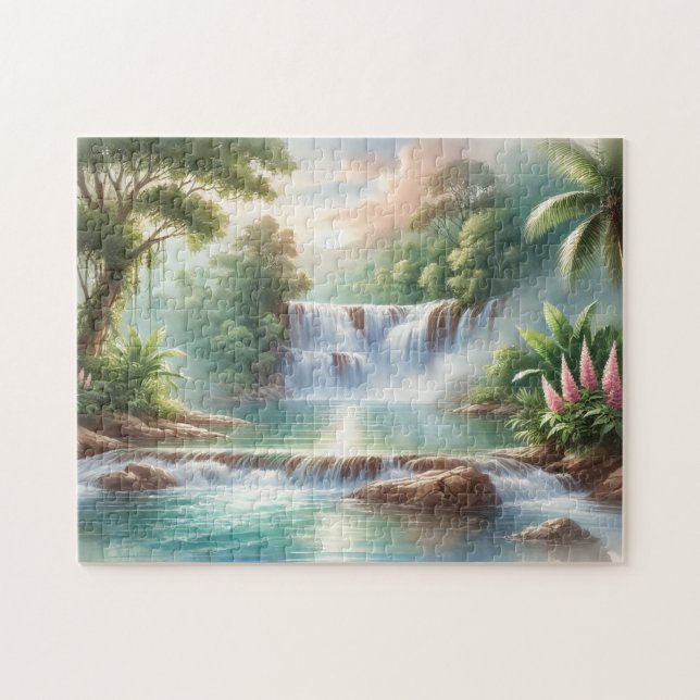 "WASSERFALL IN WATERCOLOR" PUZZLE (Horizontal)