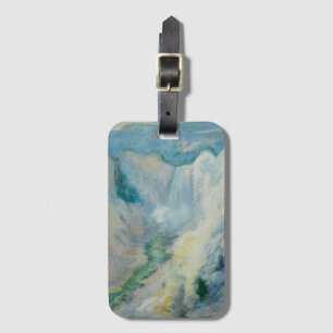 Wasserfall in Yellowstone von Twachtman, Vintage A Gepäckanhänger