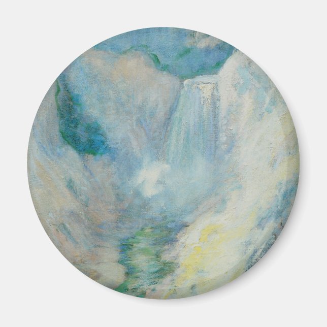 Wasserfall in Yellowstone von Twachtman, Vintage K Magnet (Vorne)