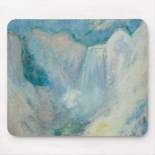 Wasserfall in Yellowstone von Twachtman, Vintage K Mousepad (Vorne)
