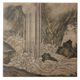 Wasserfall (japanische Landschaftskunst) (Kano Mot Fliese