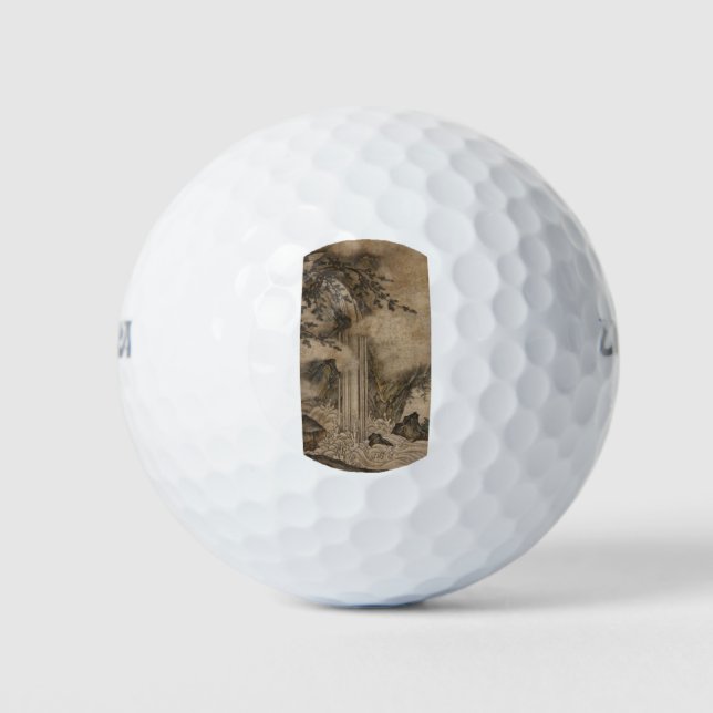 Wasserfall (japanische Landschaftskunst) (Kano Mot Golfball (Vorderseite)
