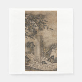 Wasserfall (japanische Landschaftskunst) (Kano Mot Serviette