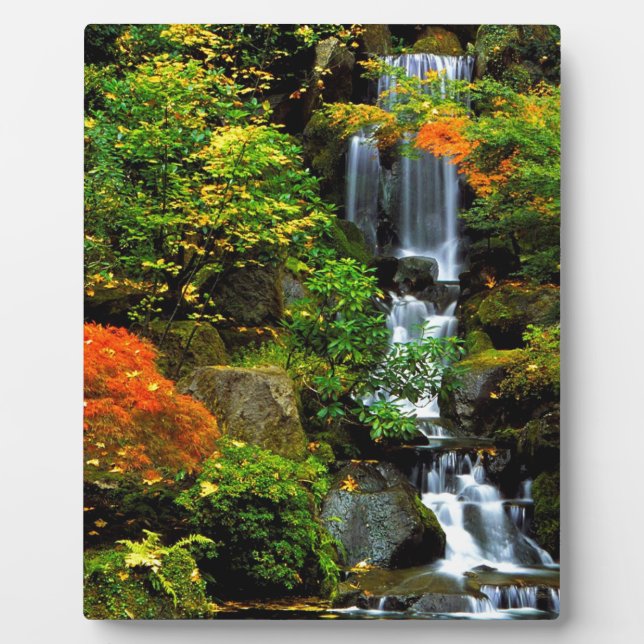 Wasserfall Japanischer Garten Portland Fotoplatte (Vorderseite)