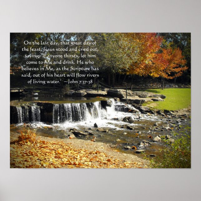 Wasserfall John 7:37 Poster (Vorne)