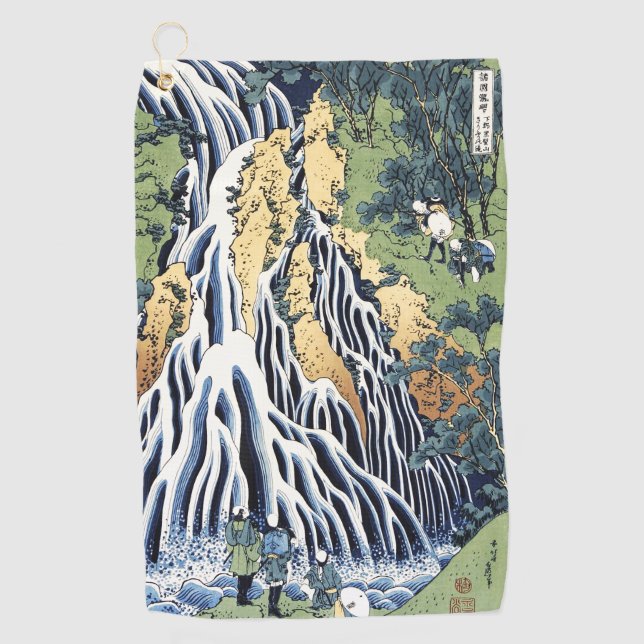 Wasserfall Kirifuri in der Nähe des Kurokami-Gebir Golfhandtuch (Vorderseite)