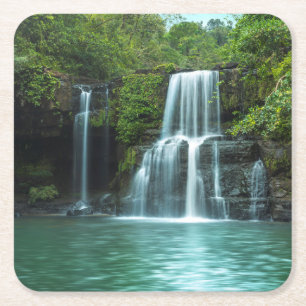 Wasserfall Klong Chao KOH Kood Insel Rechteckiger Pappuntersetzer